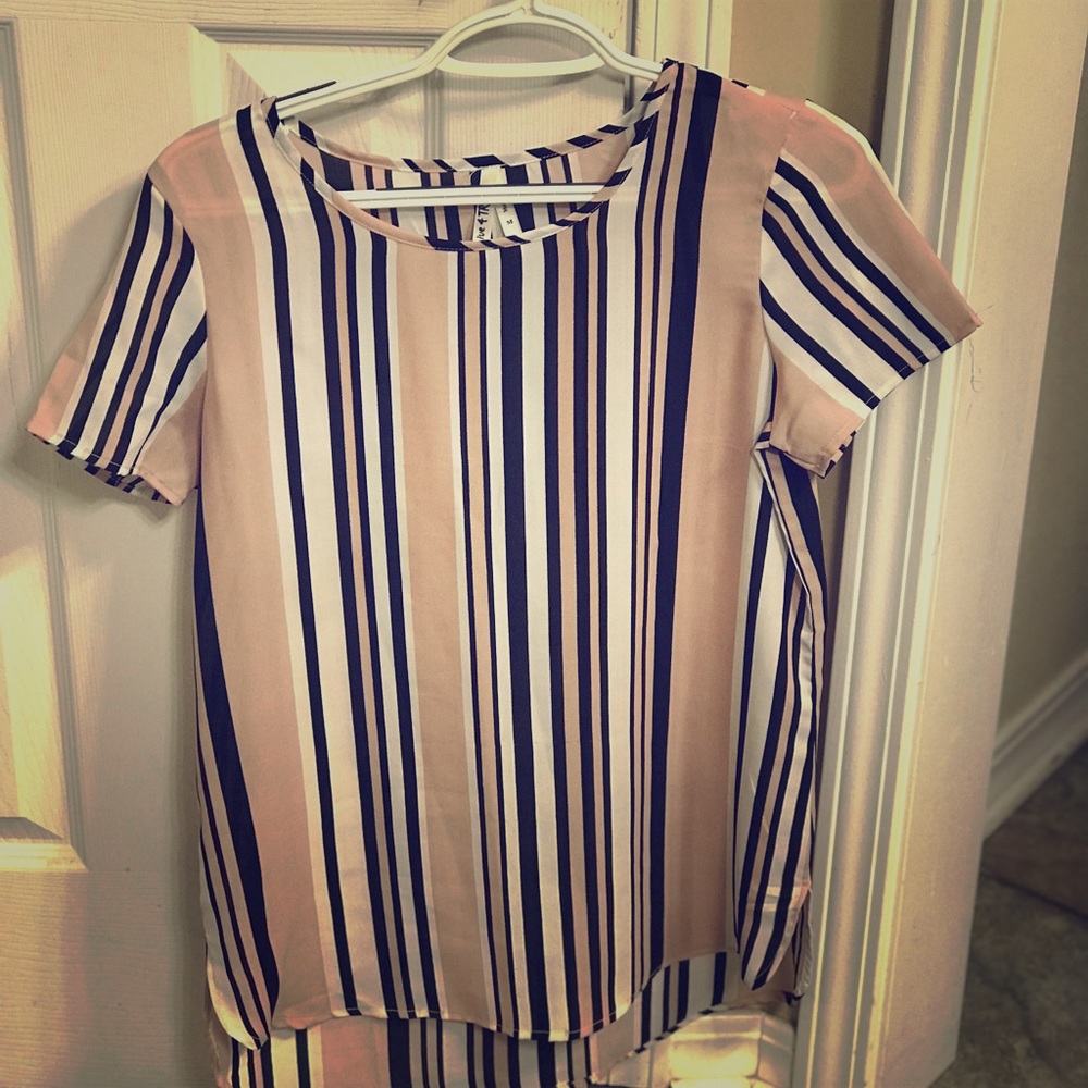 High low cute work blouse